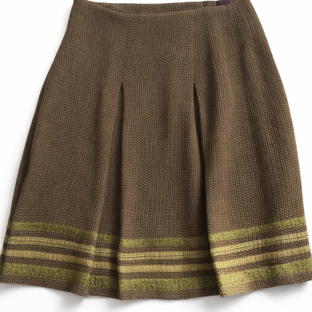 Etro Brown and Green A-Line Skirt